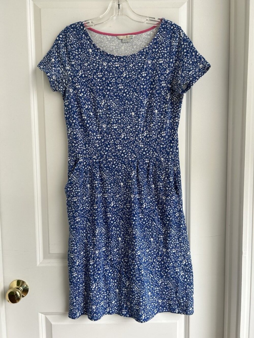 Boden Florrie Blue Floral Jersey Dress Cotton Women’s 6 Ditzy Floral